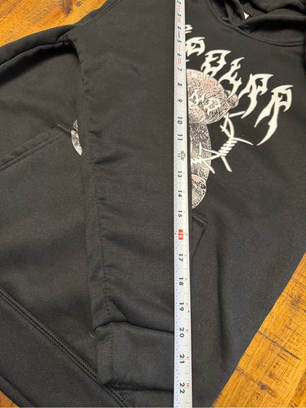 Grunge Teddy Bear Barbed Wire Graphic Hoodie – Black S - Picture 4 of 8